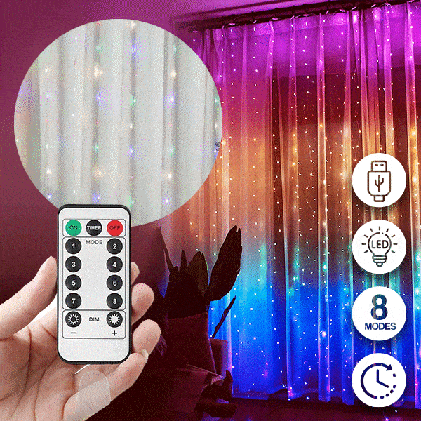 Többszínű fényfüggöny 300 LED lámpával - Colorlights