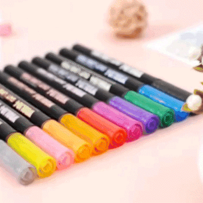 Ezüst markerek színes szegéllyel - 12 db - Silvermarkers