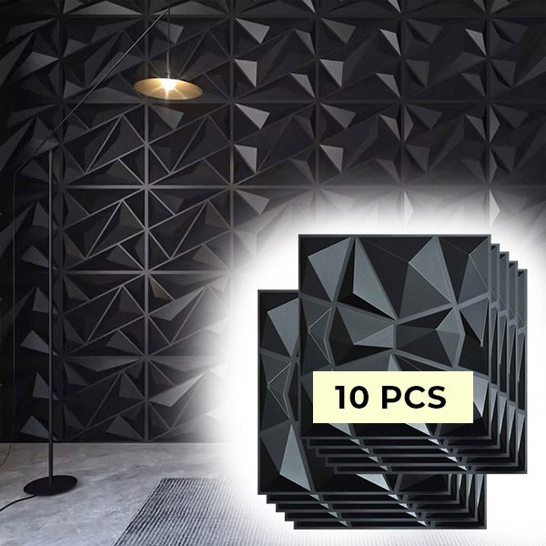 3d fekete fal matricák (10 darab) - Gemwall