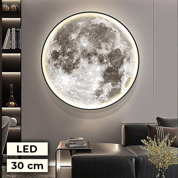 Nagy hold alakú fali lámpa, 30 cm – Glowmoon